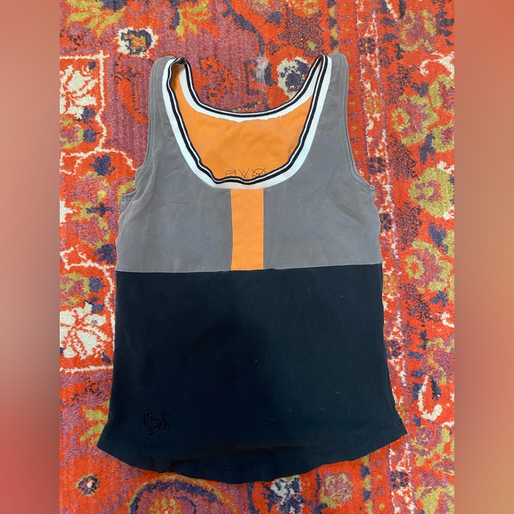 Prancing leopard retro looking workout yoga tank top - S